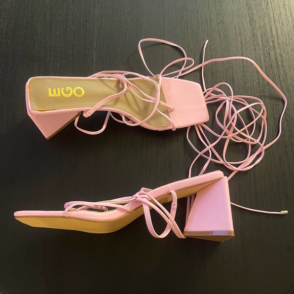EGO Pink Strappy Heels - Picture 1 of 4